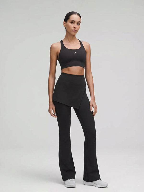 Set 3 Pcs Sports Bras with Wide Leg Legging and Skirt